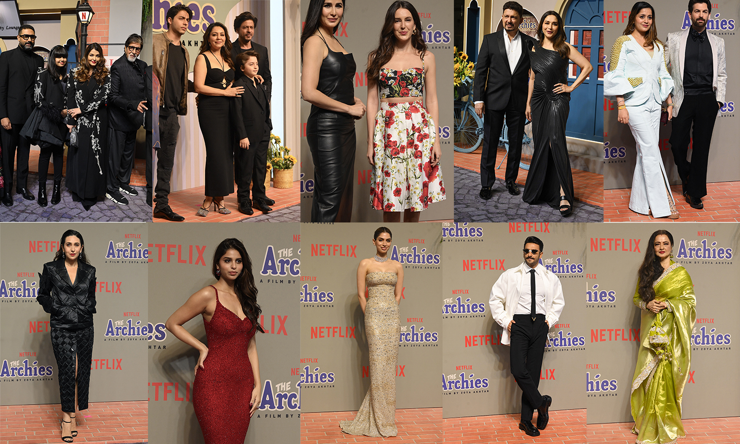 மும்பையில் இசை நகைச்சுவைத் திரைப்படமான 'அர்ச்சிஸ்' இன் முதல் காட்சியில் கலந்து கொண்ட பாலிவுட் பிரபலங்கள்.