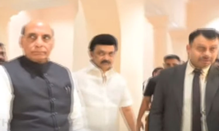 முதல் -அமைச்சர் மு.க ஸ்டாலின் உடன் ராஜ்நாத்சிங் சந்திப்பு