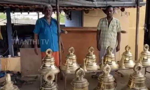 அயோத்தி ராமர் கோவிலுக்காக நாமக்கல்லில் தயார் செய்யப்பட்ட ஆலய மணிகள்