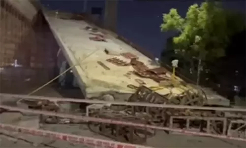 சென்னை ஆதம்பாக்கத்தில் பறக்கும் ரெயில் பாலம் சரிந்து விபத்து