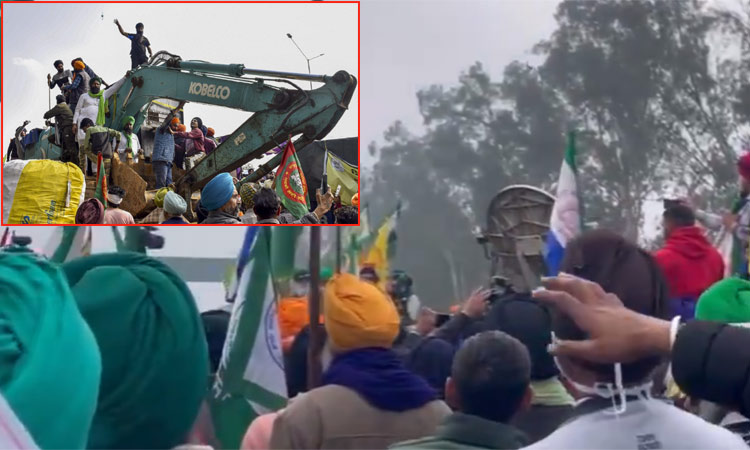 போராடும் விவசாயிகளிடம் ஜே.சி.பி. இயந்திரங்கள் - கடும் நடவடிக்கை எடுக்கப்படும்:  போலீஸ் எச்சரிக்கை