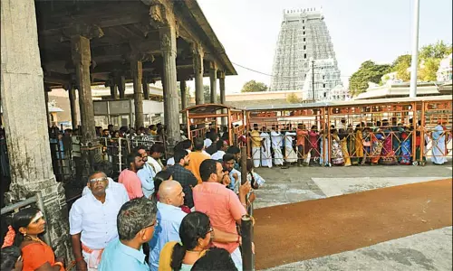 அருணாசலேஸ்வரர் கோவிலில் பக்தர்கள் விடிய, விடிய சாமி தரிசனம் - கிரிவலமும் சென்றனர்