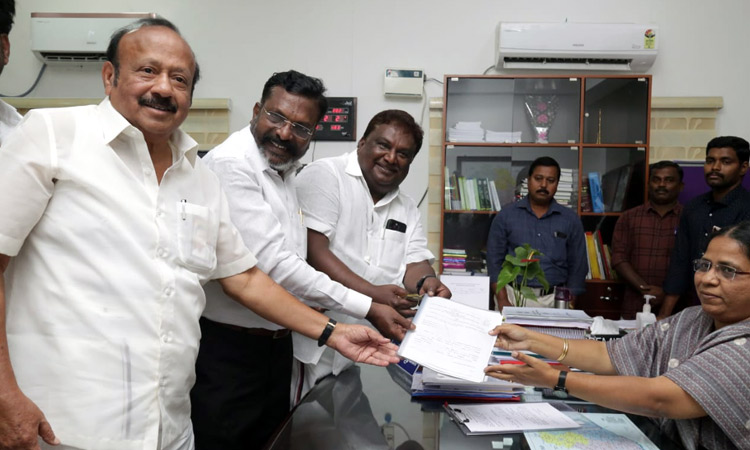 வி.சி.க தலைவர் திருமாவளவன் வேட்புமனு தாக்கல்