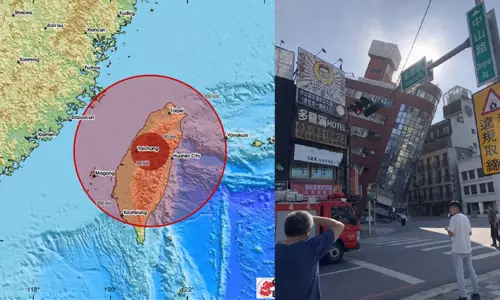 தைவானில் சக்தி வாய்ந்த நிலநடுக்கம் - ஜப்பானில் சுனாமி எச்சரிக்கை; வைரலான வீடியோ