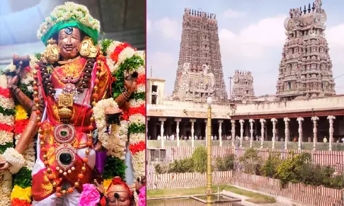 சித்திரை திருவிழா 7-ம் நாள்: பிச்சாடனர் கோலத்தில் எழுந்தருளிய சுந்தரேஸ்வரர் சித்திரை திருவிழா 7-ம் நாள்: பிச்சாடனர் கோலத்தில் எழுந்தருளிய சுந்தரேஸ்வரர்