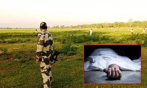 தேர்தல் பணியில் ஈடுபட்ட பி.எஸ்.எப். வீரர் பஸ்சில் மர்ம மரணம்