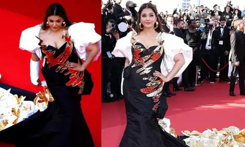 கட்டுப்போட்ட கையுடன் கேன்ஸ் திரைப்பட விழாவில் பங்கேற்ற ஐஸ்வர்யா ராய்