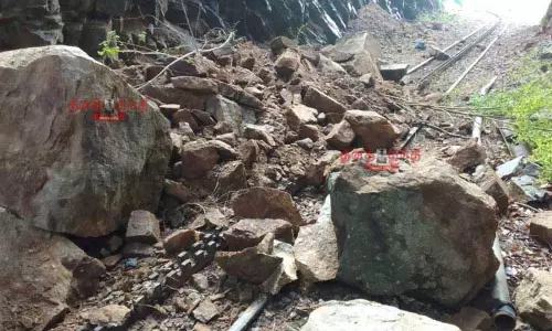 தண்டவாளத்தில் மண் சரிவு - நீலகிரி மலை ரெயில் ரத்து