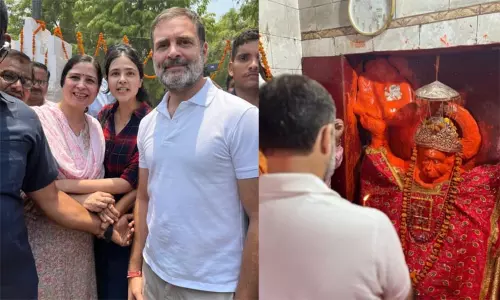 அனுமன் கோவிலில் ராகுல்காந்தி வழிபாடு