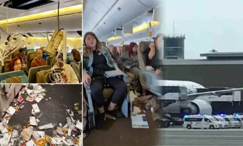 நடுவானில் குலுங்கிய விமானம்