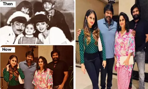 குடும்பத்துடன் சிரஞ்சீவியை சந்தித்த ஷாலினி அஜித்குமார்