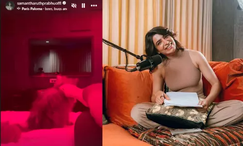 பூனையுடன் ரெட் லைட் தெரபி  எடுக்கும் சமந்தா - வீடியோ வைரல்