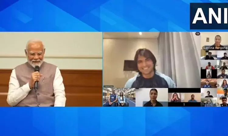 பாரிஸ் ஒலிம்பிக் போட்டியில் பங்கேற்கும்  இந்திய அணி வீரர்களுடன் பிரதமர் மோடி உரையாடல்