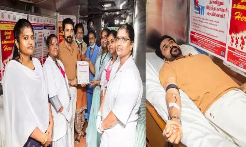 பிறந்த நாளை முன்னிட்டு ரத்த தானம் செய்த நடிகர் சூர்யா பிறந்த நாளை முன்னிட்டு ரத்த தானம் செய்த நடிகர் சூர்யா