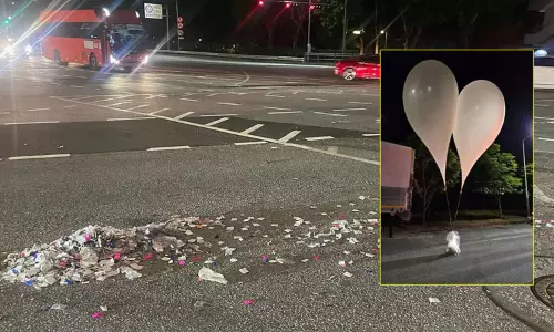 ராட்சத பலூன்கள் மூலம் தென் கொரியாவில் குப்பைகளை வீசும் வட கொரியா