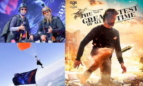 கனடாவில் ஸ்கை டைவிங் மூலம் தி கோட் பட புரோமோசன்