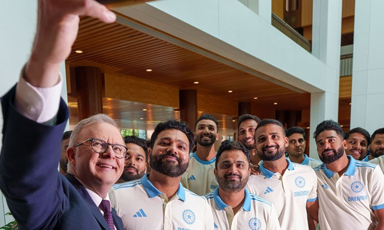 இந்திய கிரிக்கெட் வீரர்களுடன் ஆஸ்திரேலிய பிரதமர் ஜாலியான கலந்துரையாடல்