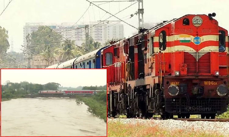 பாலத்தை சூழ்ந்த வெள்ளம்..  விழுப்புரம் வழித்தடத்தில் ரெயில் போக்குவரத்து பாதிப்பு