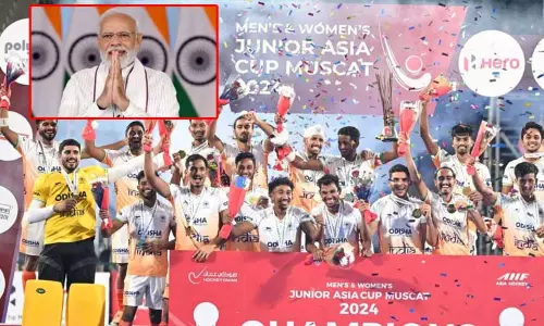 ஜூனியர் ஆசிய ஆக்கி; சாம்பியன் பட்டம் வென்ற இந்திய அணிக்கு பிரதமர் மோடி வாழ்த்து ஜூனியர் ஆசிய ஆக்கி; சாம்பியன் பட்டம் வென்ற இந்திய அணிக்கு பிரதமர் மோடி வாழ்த்து