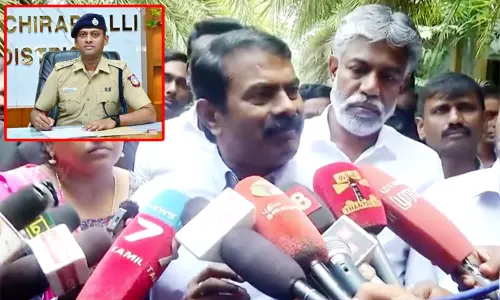 திருச்சி எஸ்.பி. வருண்குமாருடன் மோதத் தயார்: சீமான் ஆவேசம்