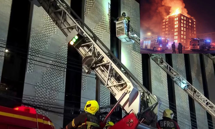 ஓட்டலில் பயங்கர தீ விபத்து; 3 பேர் பலி