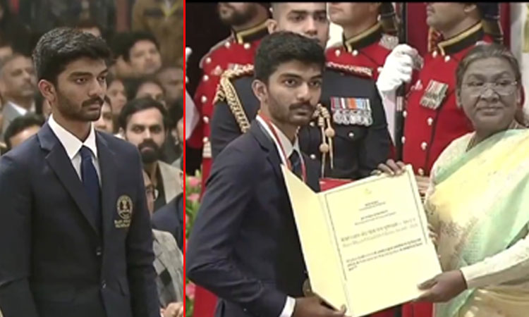 உலக செஸ் சாம்பியன் குகேஷுக்கு கேல் ரத்னா விருது: ஜனாதிபதி திரவுபதி முர்மு வழங்கினார்