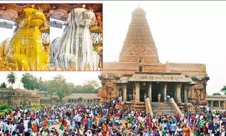 தை மாத பிரதோஷம்: தஞ்சை பெரிய கோயில் நந்திக்கு சிறப்பு அபிஷேகம்