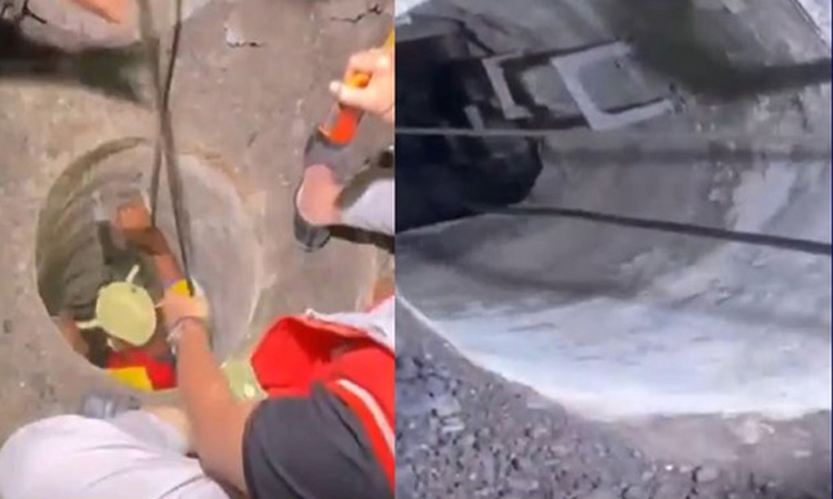 குஜராத்: பாதாள சாக்கடையில் விழுந்த 2 வயது ஆண் குழந்தை...மீட்புப்பணி தீவிரம்