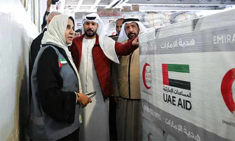 5,800 டன் நிவாரண பொருட்களுடன் எகிப்து சென்றடைந்த அமீரகத்தின் பிரமாண்ட சிறப்பு கப்பல்