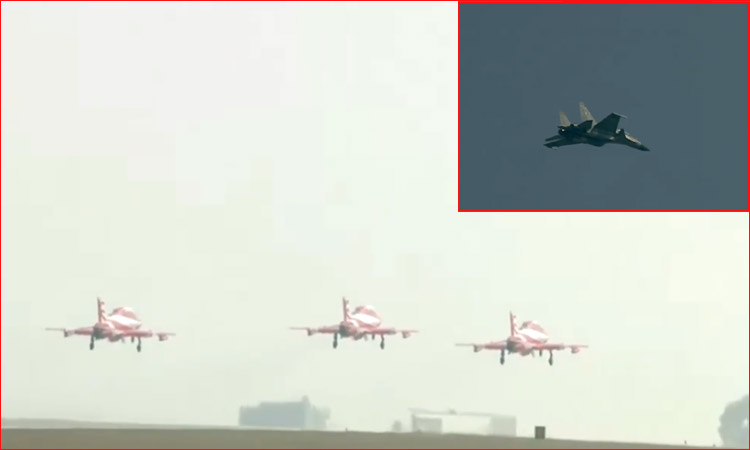 மெய்சிலிர்க்க வைக்கும் வான்வெளி சாகசங்கள்..  பெங்களூருவில் விமான கண்காட்சி தொடங்கியது