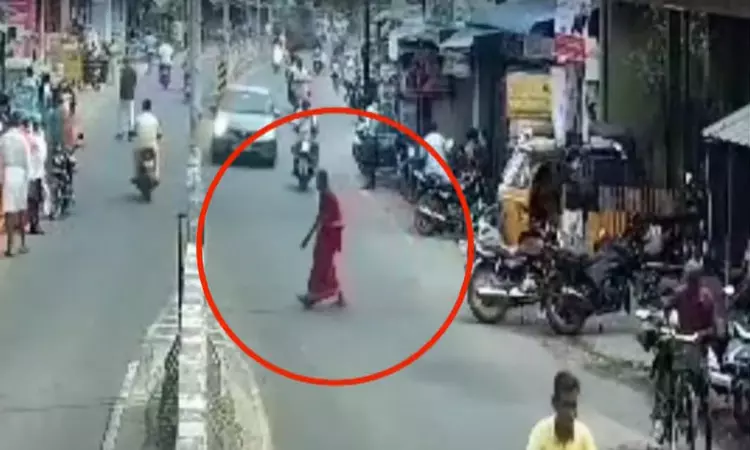 திருவண்ணாமலை: கார் மோதி மூதாட்டி பலி... அதிர்ச்சி வீடியோ