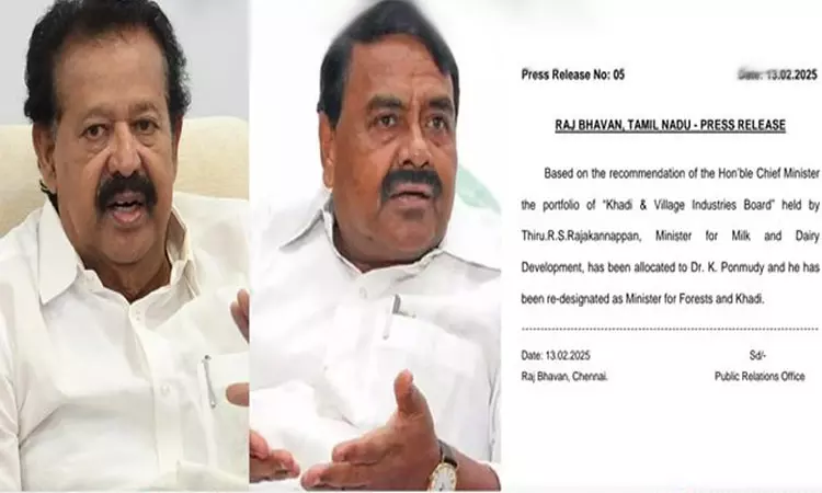 தமிழக அமைச்சரவையில் இலாகா மாற்றம்