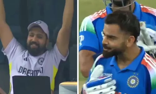 96 ரன்களில் நின்ற விராட் கோலி.. ரோகித் சர்மா கொடுத்த ரியாக்ஷன்.. வைரல் 96 ரன்களில் நின்ற விராட் கோலி.. ரோகித் சர்மா கொடுத்த ரியாக்ஷன்.. வைரல்