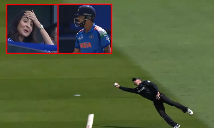 பிலிப்ஸின் அட்டகாசமான கேட்ச்சால் ஆட்டமிழந்த விராட்...அனுஷ்கா சர்மா கொடுத்த ரியாக்சன் - வீடியோ