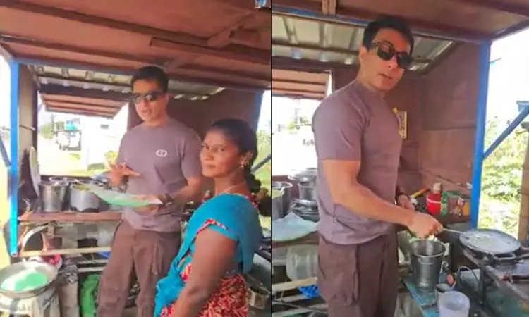 சென்னையிலுள்ள தெருவோர கடையில்  தோசை சுட்ட நடிகர் சோனு சூட்!  வைரல் வீடியோ!