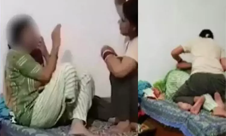 சொத்துக்களை எனது பெயரில் எழுதி வை.. - தாயை கொடூரமாக அடித்து சித்திரவதை செய்த மகள்