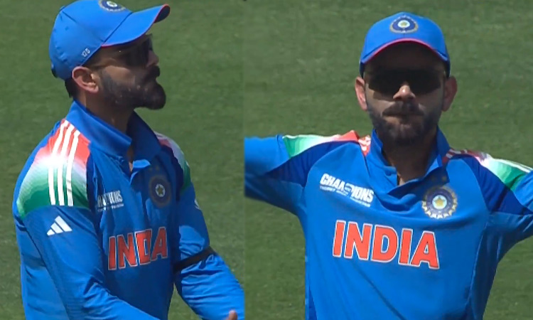 களத்தில் நடனமாடி ரசிகர்களை உற்சாகப்படுத்திய விராட் கோலி களத்தில் நடனமாடி ரசிகர்களை உற்சாகப்படுத்திய விராட் கோலி