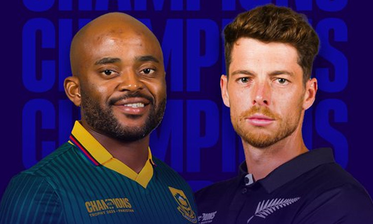 சாம்பியன்ஸ் டிராபி அரையிறுதி; டாஸ் வென்ற நியூசிலாந்து பேட்டிங் தேர்வு