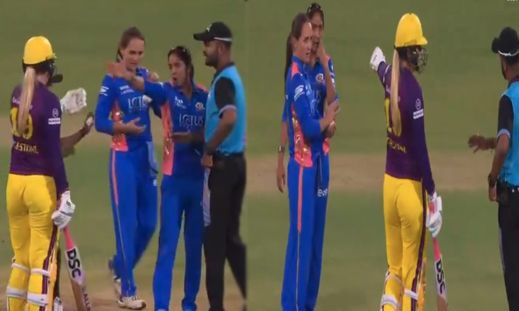 மகளிர் பிரீமியர் லீக்; களத்தில் மோதிக்கொண்ட ஹர்மன்ப்ரீத், எக்லஸ்டோன் - வீடியோ