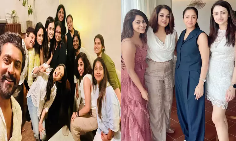 திரைத்துறை நண்பர்களுக்கு விருந்து ஏற்பாடு செய்த சூர்யா - ஜோதிகா!