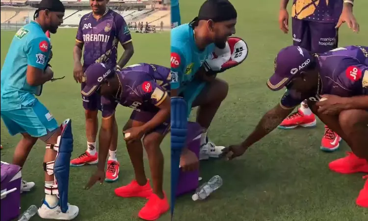 நிக்கோலஸ் பூரனின் கால்களை தொட்டு வணங்கிய பிராவோ - வீடியோ