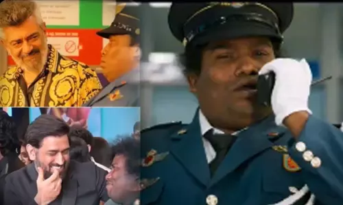 Yogibabu shared a video of himself with Ajith and MS Dhoni Yogibabu shared a video of himself with Ajith and MS Dhoni
