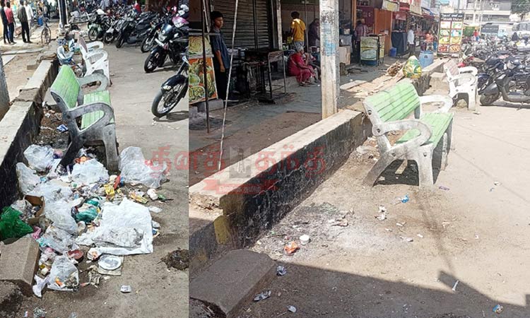 'தினத்தந்தி' செய்தி எதிரொலி; பஸ் நிலையத்தில் குவிந்து கிடந்த குப்பை கழிவுகள் அகற்றம்