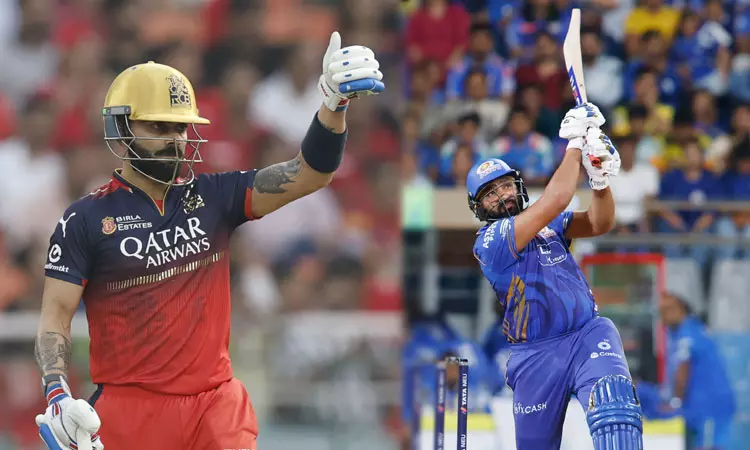 ஐ.பி.எல்.: மாபெரும் சாதனை பட்டியலில் விராட் கோலியை பின்னுக்கு தள்ளிய ரோகித் சர்மா