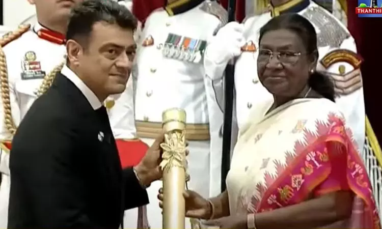 நடிகர் அஜித்குமாருக்கு பத்மபூஷன் விருது நடிகர் அஜித்குமாருக்கு பத்மபூஷன் விருது