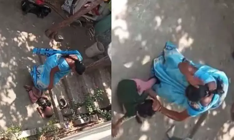 தெலங்கானாவில் 6 வயது மகனை சரமாரியாக தாக்கிய தாய் - வைரல் வீடியோ