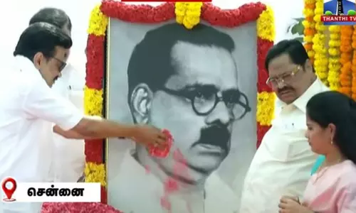135-வது பிறந்தநாள்: பாரதிதாசன் சிலைக்கு முதல்-அமைச்சர் மு.க.ஸ்டாலின் மரியாதை