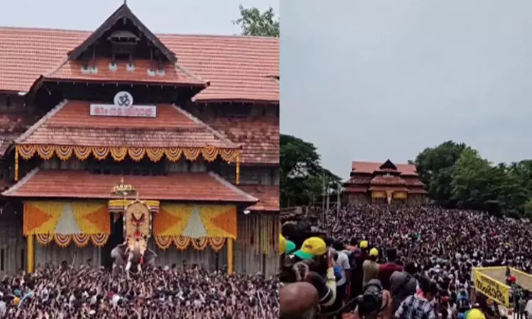 திருச்சூரில் நாளை பூரம் திருவிழா - தெற்கு கோபுர நடையை திறந்து வைத்த யானை