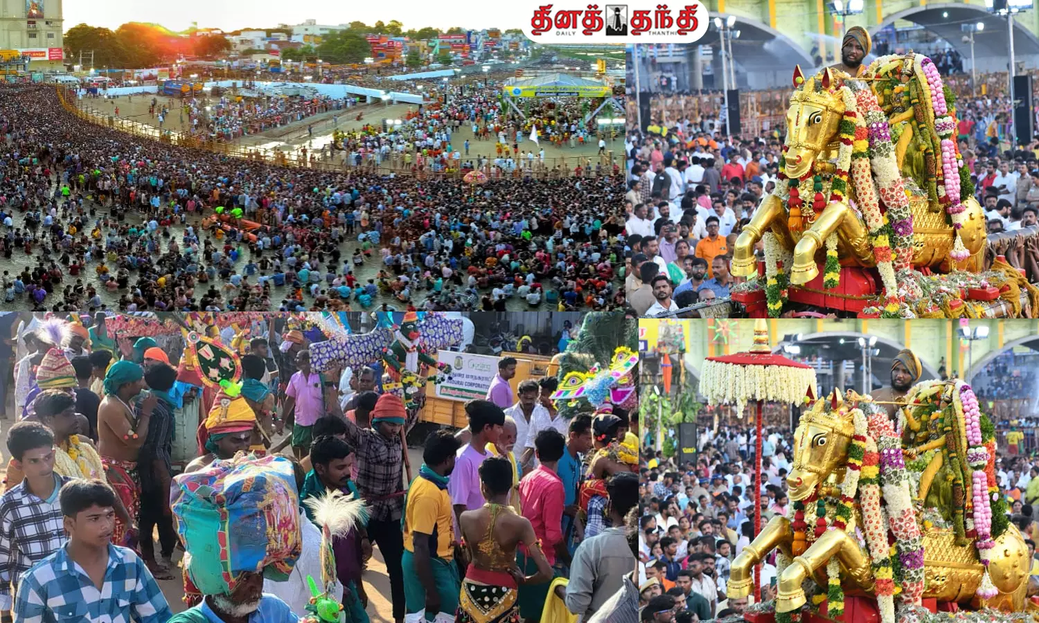 பச்சைப்பட்டு உடுத்தி வைகையில் எழுந்தருளிய கள்ளழகர் புகைப்பட தொகுப்பு..!