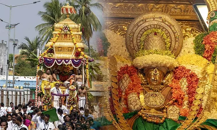 திருச்சானூர் வசந்தோற்சவம்: தங்கத் தேரில் வலம் வந்த பத்மாவதி தாயார்